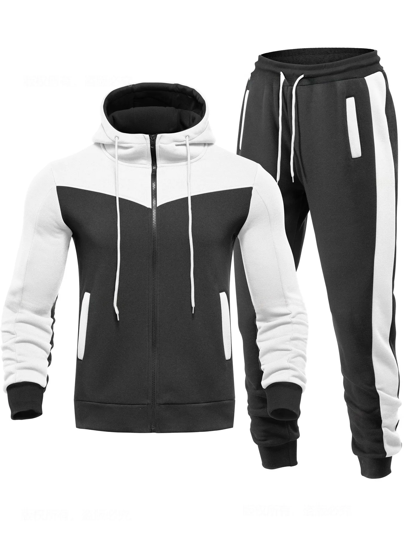 Herbst Winter Herren Urban Outdoor Zip-Up Hoodie Strick-Polyester Langarm-Sweatshirt Leicht Weich Locker Tägliches Gehen Fitness Streetwear – Detail 9