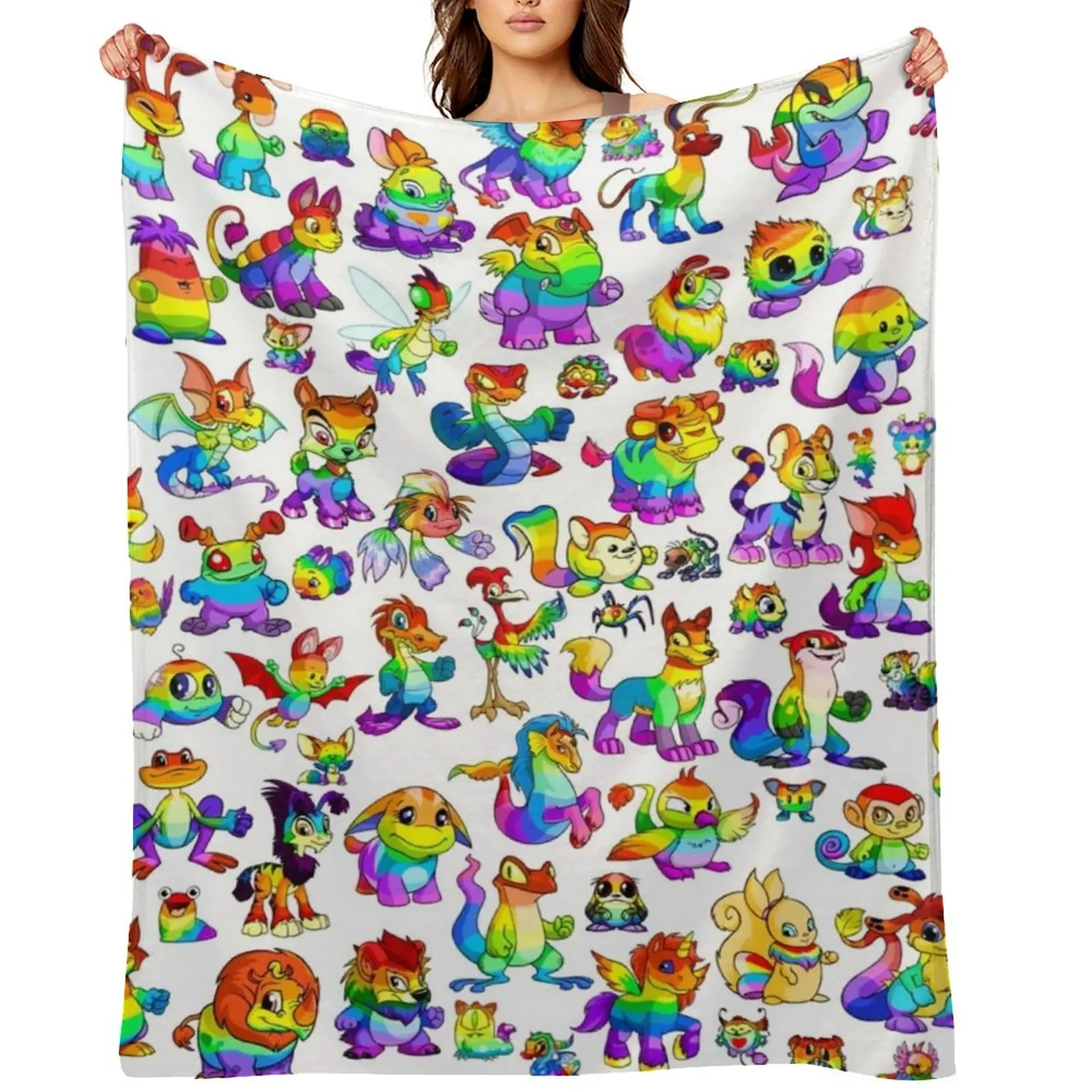 

Rainbow Neopets Collage Throw Blanket christmas decoration Cute Plaid for sofa Plaid on the sofa Blankets