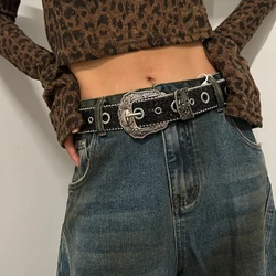Desinger Belts For Women High-end Luxury Brands Female Waist Sequin Rhinestone All-Eyelet Punk Goth Y2k Mens Belt Male