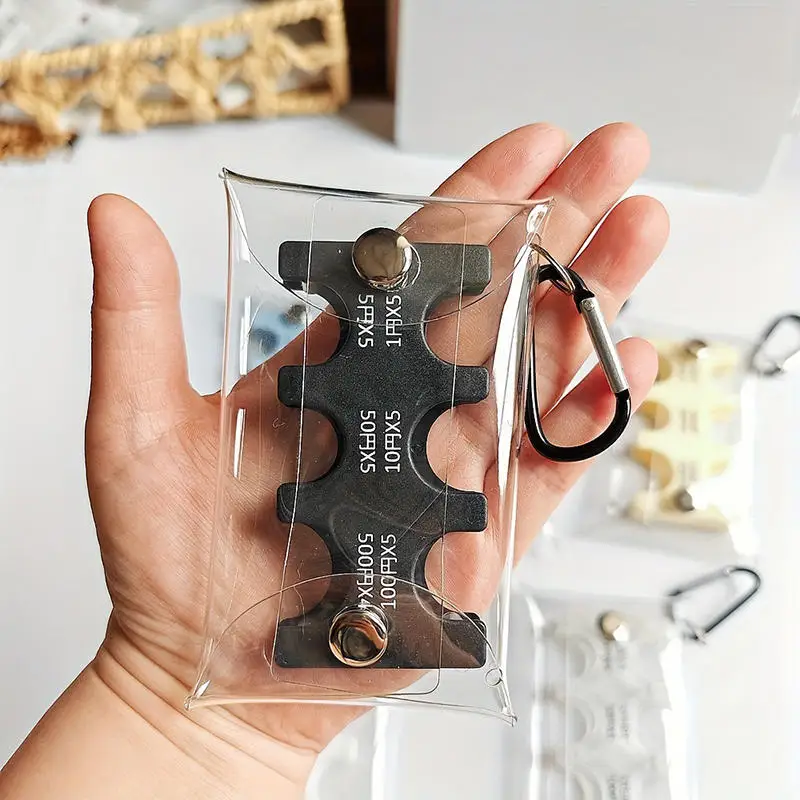 Colourful Portable Coin Clip Organizer Small Wallet Loss Prevention Clip Japanese Currency Sorting Travel Transparent Card
