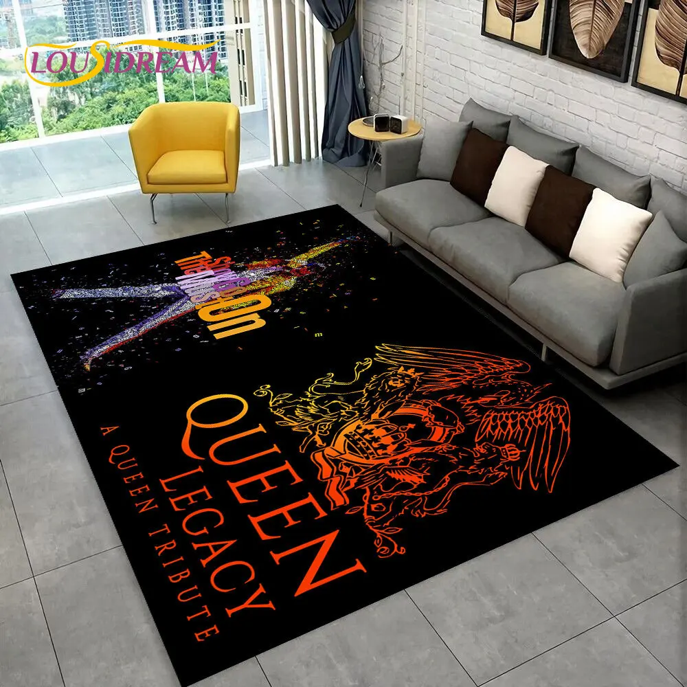 Freddie Mercury Queen-Rock-Band Area Rug,Carpet Rug for Living Room Bedroom Sofa Doormat Decoration, Kid Play Non-slip Floor Mat