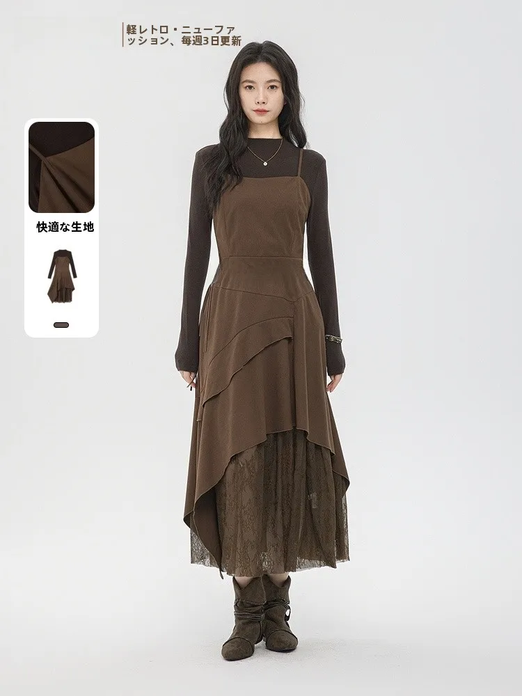 

Комплект из двух предметов Ele American Sle: Новая коллекция Memory's Starting Point Весна 2026, ретро-дизайн, повседневный стиль для работы и свиданий