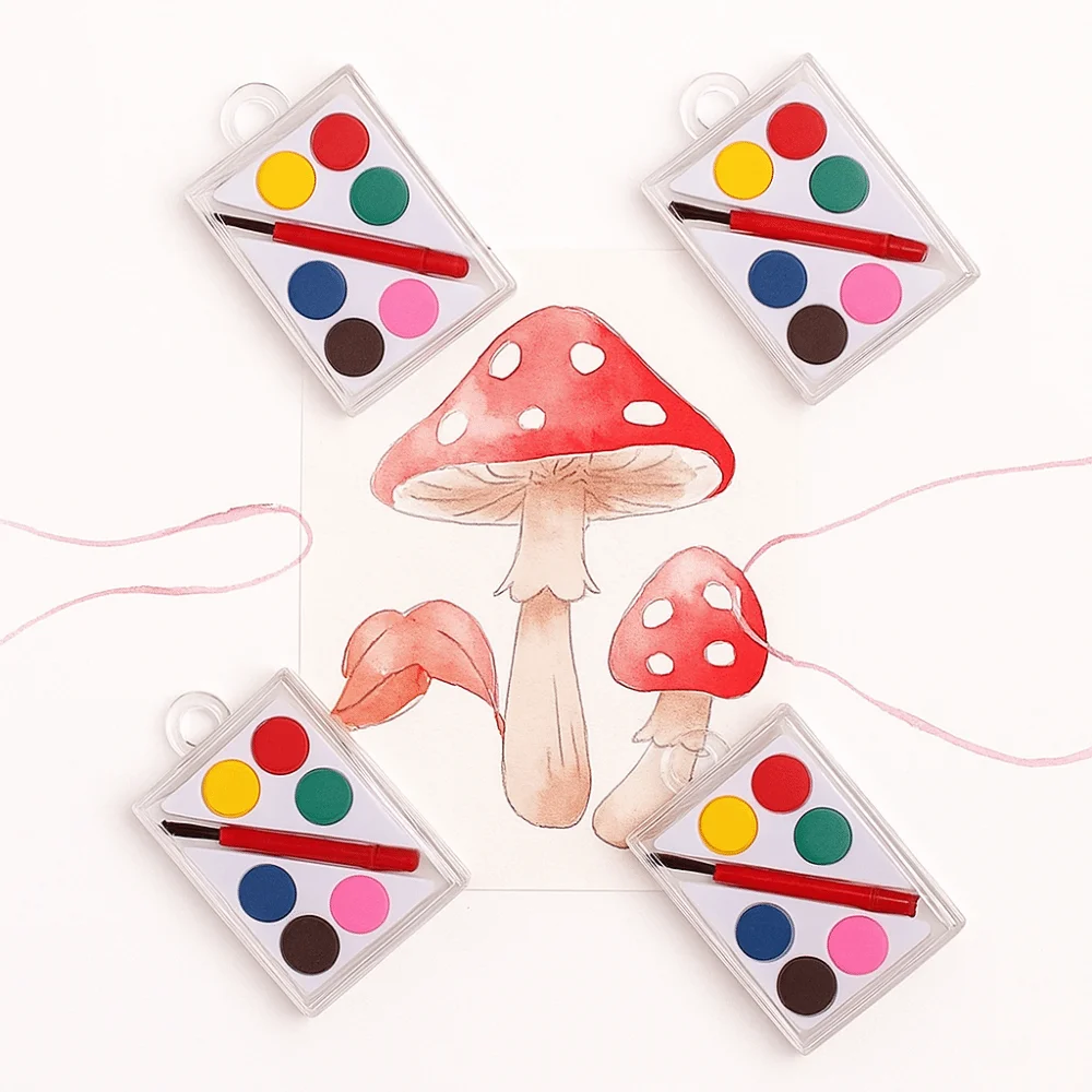 

High Quality with Painting Brush Watercolor Paint Set 6 Colors Solid Watercolor Pigment Washable Painting Pigment Set Children