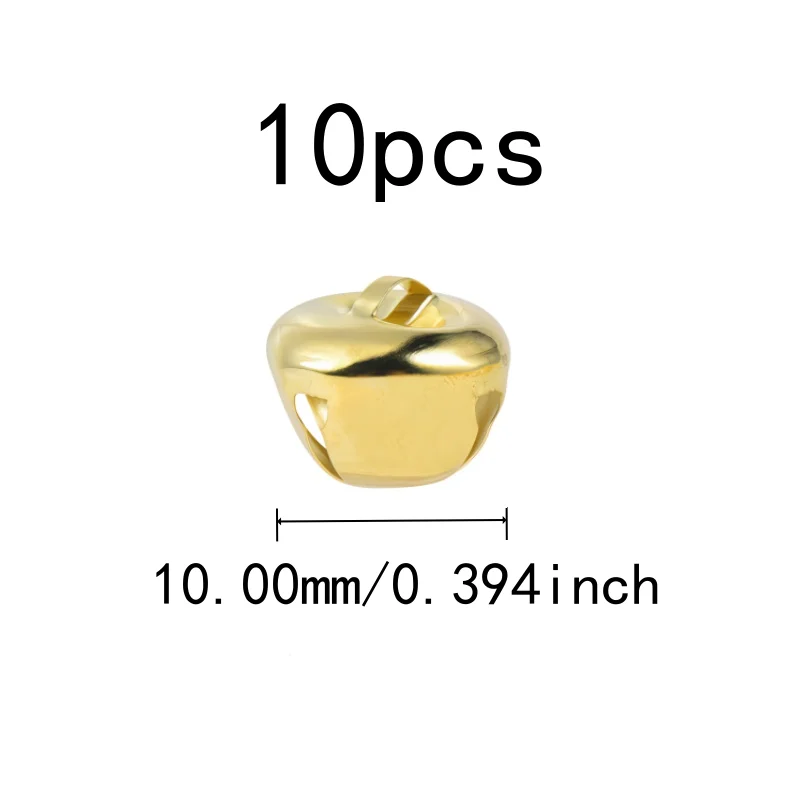 10 pcs 10mm Cross Bells Clear Crisp Sound, designed for Pet Collar Charm, Cross Shape Design, Multipurpose, Gold
