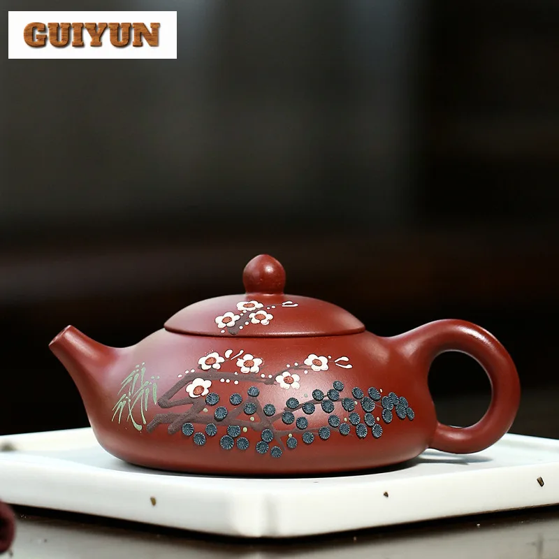 170ml Yixing Purple Clay Teapot Handmade Stone Scoop Pot Raw Ore Dahongpao Mud Kettle With Filter Zisha Tea Set For Tea Supplies