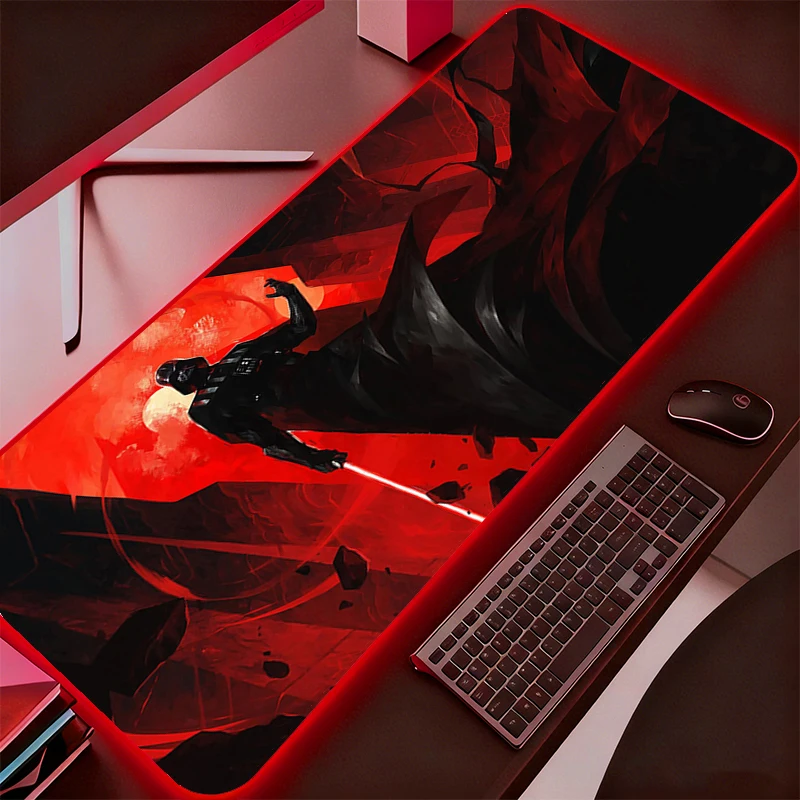 

RGB Star Wars Mouse pad Professional E-sports gamers speed pc Gaming Rubber keyboard Backlight LED desk mat mousepad Durable
