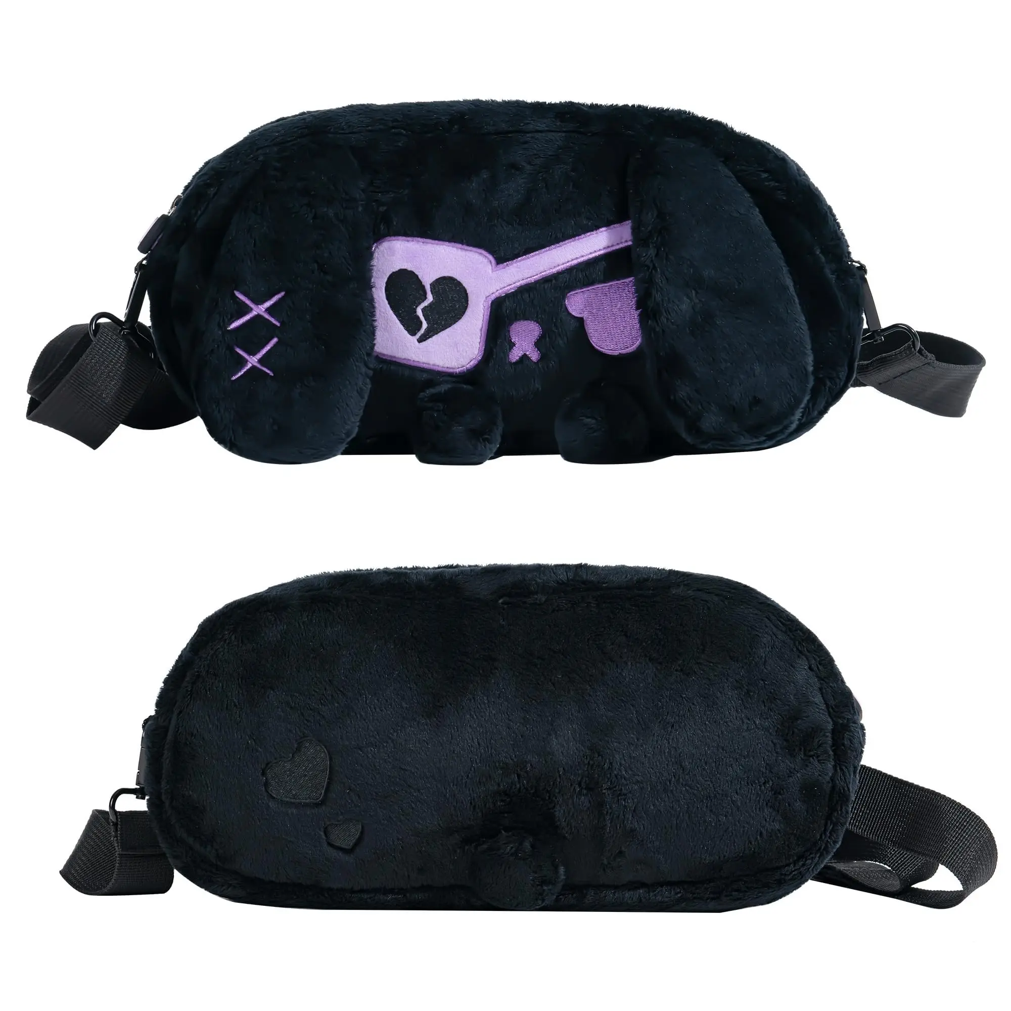 

GeekShare Dark Black Rabbit Plush Portable Travel Bag Carrying Case for Nintendo Switch/OLED and Other Little Accessories