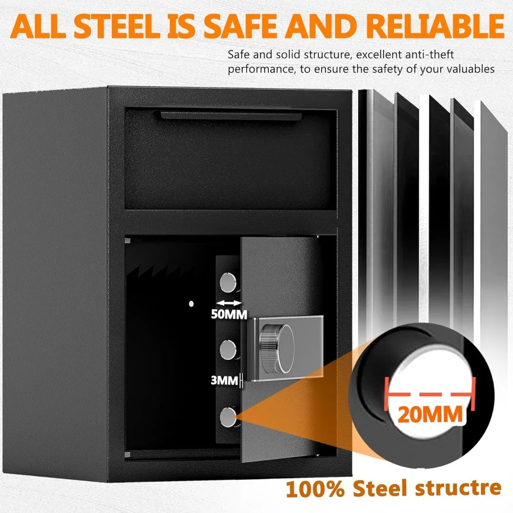 18 Cubic Feet Digital Combination Fireproof Safe with Front Drop Slot and Anti-Fishing Feature