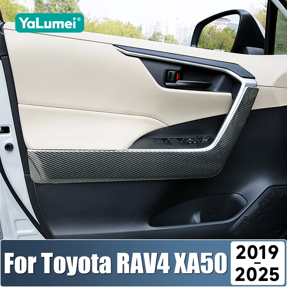 

ABS внутренняя дверь автомобиля, подлокотник, ручка, накладка, наклейка против царапин для Toyota RAV4 XA50 2019 2020 2021 2022 2023 2024 2025 Hybrid