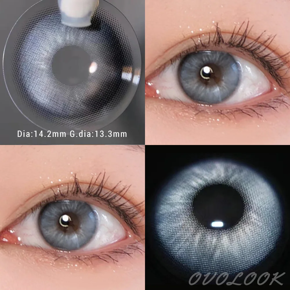 OVOLOOK-1 Pair Myopia Lenses Colored Contact Lenses for Eyes Colorful Prescription Lenses Fashion Color Eyes Newest Cosmetic Eye