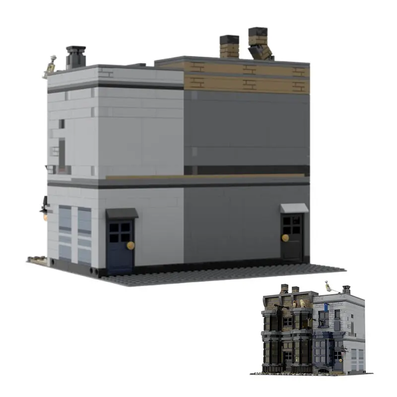 

MOC-144229 1832pcs small particle assembly building blocks merchandise store street scene building three-dimensional model toy h