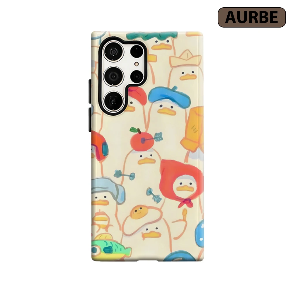 Duck Hat Parade Phone Case for Samsung Galaxy S26 S25 Ultra S24 S23 Ultra Plus Shockproof Double Layer Tough Back Cover
