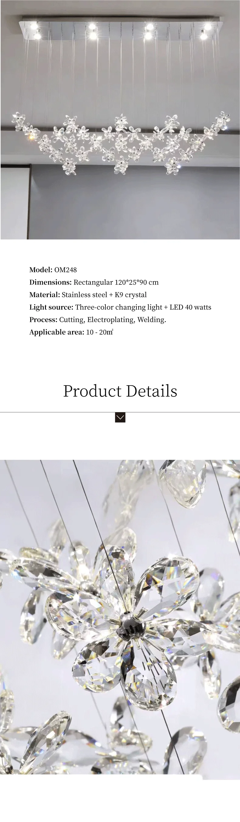 French Dining Room Crystal LED Pendant Lights