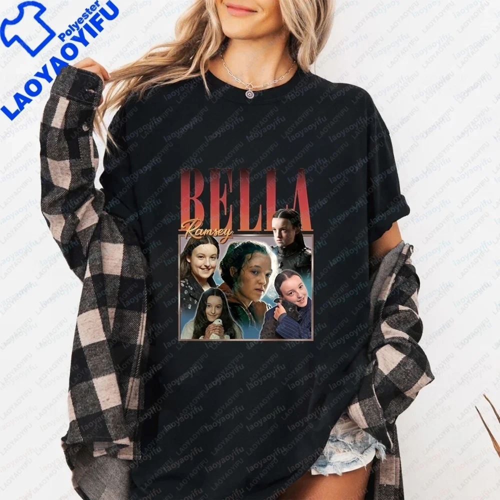 Unique Bella Ramsey Summer Trended Harajuku Short-Sleeved Men's and Women's Universal Shirt Pattern Large T-Shirt