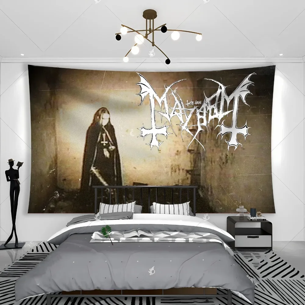 Mayhem Flag Dead Morbid Norwegian Black Metal Euronymous Hellhammer Women Men Tapestry Flag Banner