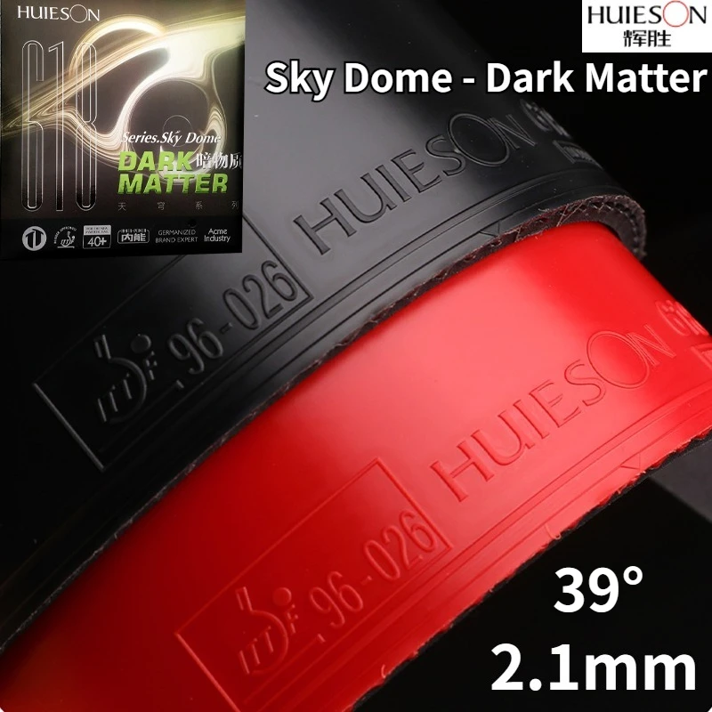 HUIESON Sky Dome Dark Matter Pimples-in Caoutchouc de tennis de table homologué ITTF avec éponge énergétique intégrée 2,1 mm 39 °   Caoutchouc de ping-pong