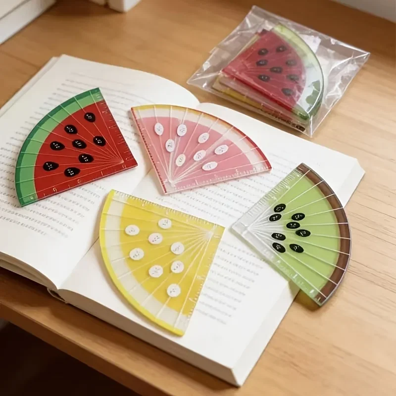 4Pcs Mini Fruit-Shaped Acrylic Colorful Palm-Sized Rulers, Cute And Stylish, Convenient for Measuring, Perfect As a Gift