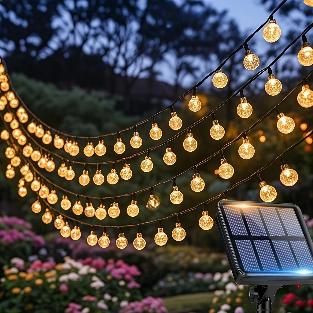 20/50/100 LED Outdoor Solar Bubble Ball Light String Festival Courtyard Garden Party Summer Wedding Decoration Hanging Light