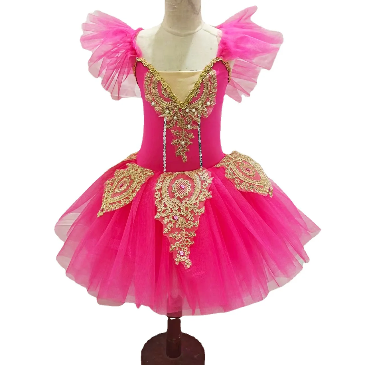 Kinder rosa Ballett Tutu Rock Schwan See Tanz Gaze Rock Mädchen Ballett Kleid Tanz Kostüm Prinzessin Kleid Leistung Tanz kleidung