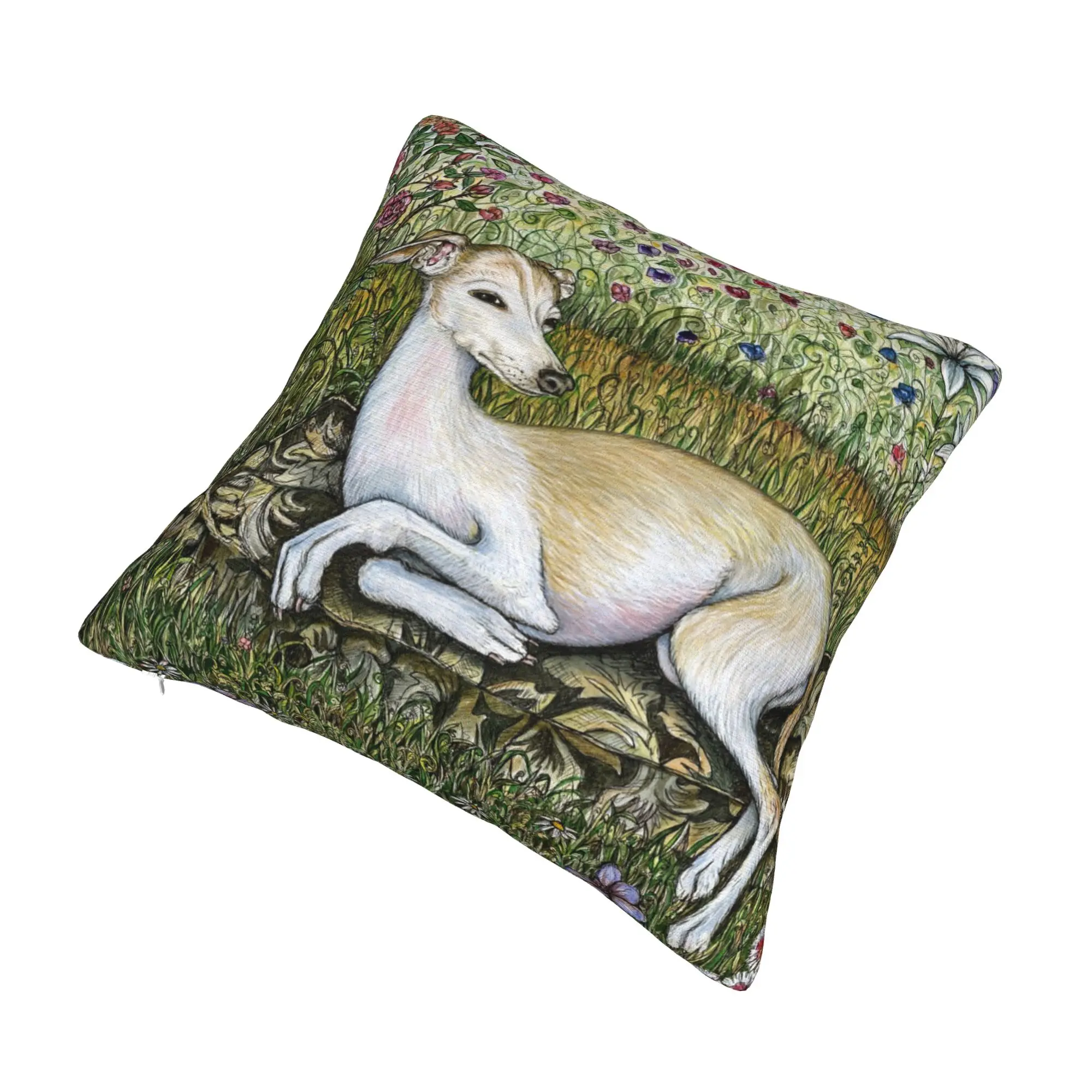 Greyhound Whippet Dog In Garden Modern Pillow Cover Decoracion Salon Case Sighthound Cushion