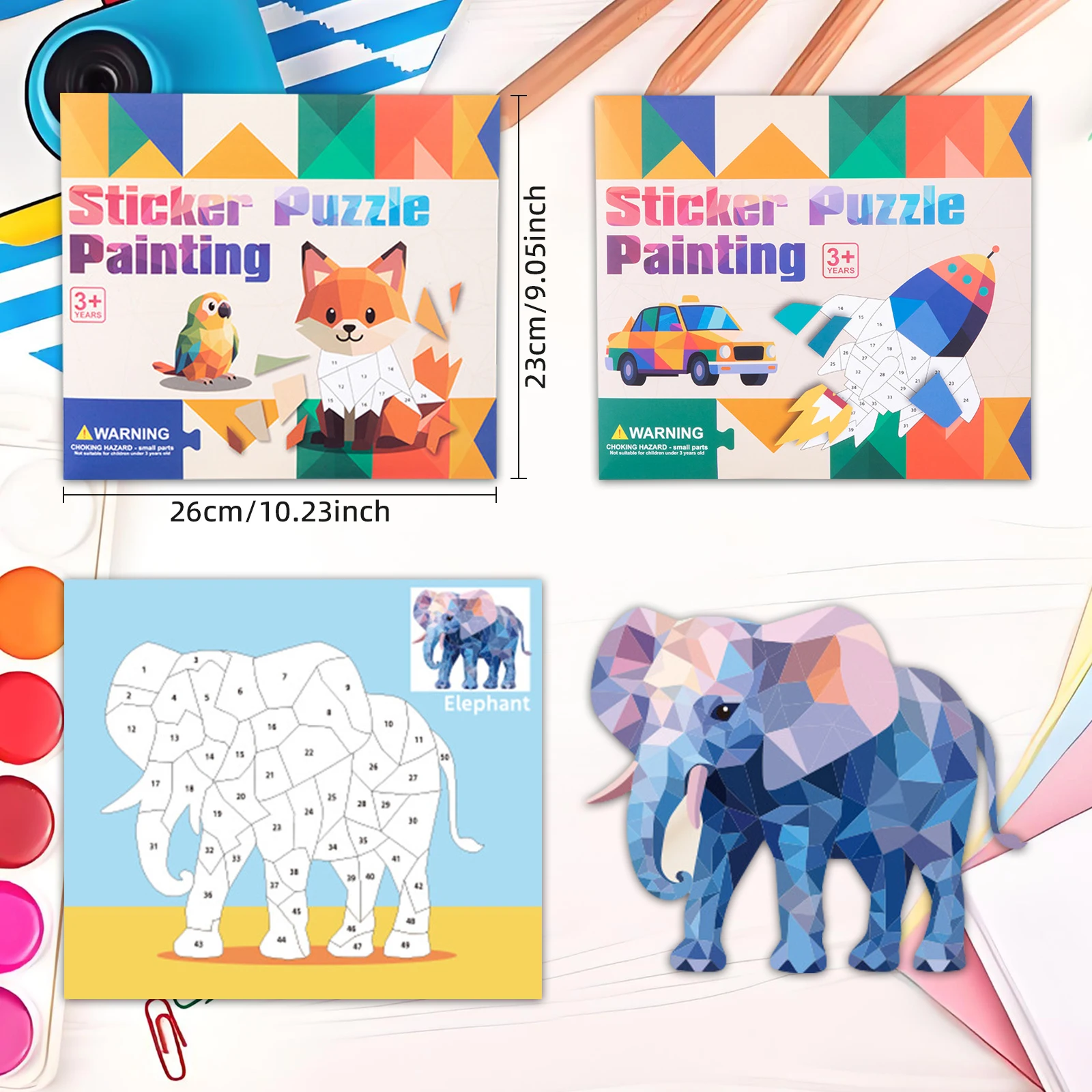 8 أنماط لغز ملصقات الحرف اليدوية للأطفال ملصق اللوحة هدية حفلة لصالح الإبداعات الحيوان Vechile الفن اللعب للأطفال Creativ