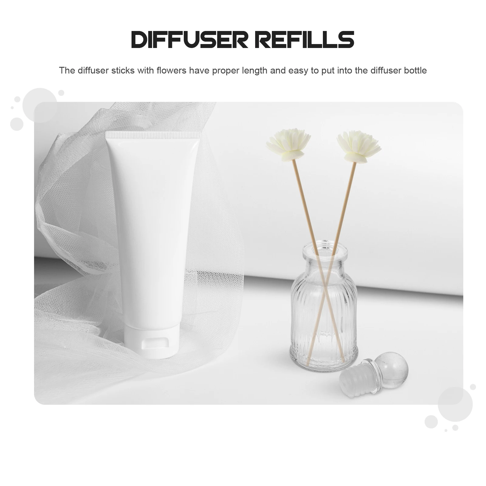 

24pcs Dried Flowers Aromatherapy Diffuser Sticks Essential Oil Natural Wooden Scent Home Bedroom Living RoomDecoration