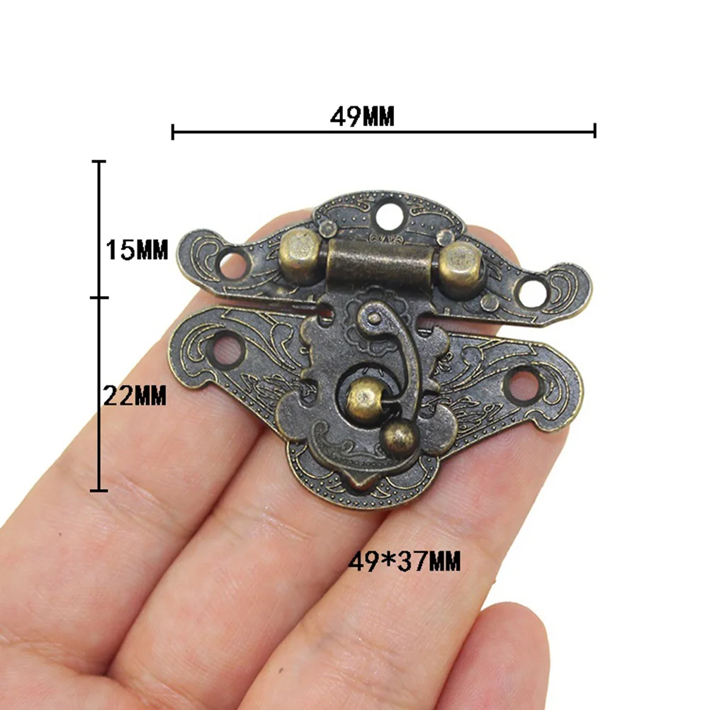 

10pcs Wooden Box Hasp Lock Zinc Alloy Retro Latch Buckle Vintage Hardware Durable Hasps for Boxes Cases Chests Home
