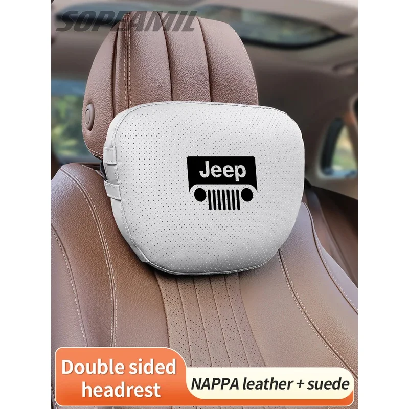 

Suede Leather Car Headrest Seat Waist Cushion Pillow Jeep Grand Cherokee Wrangler Gladiator Patriot Commander Renegade Compass
