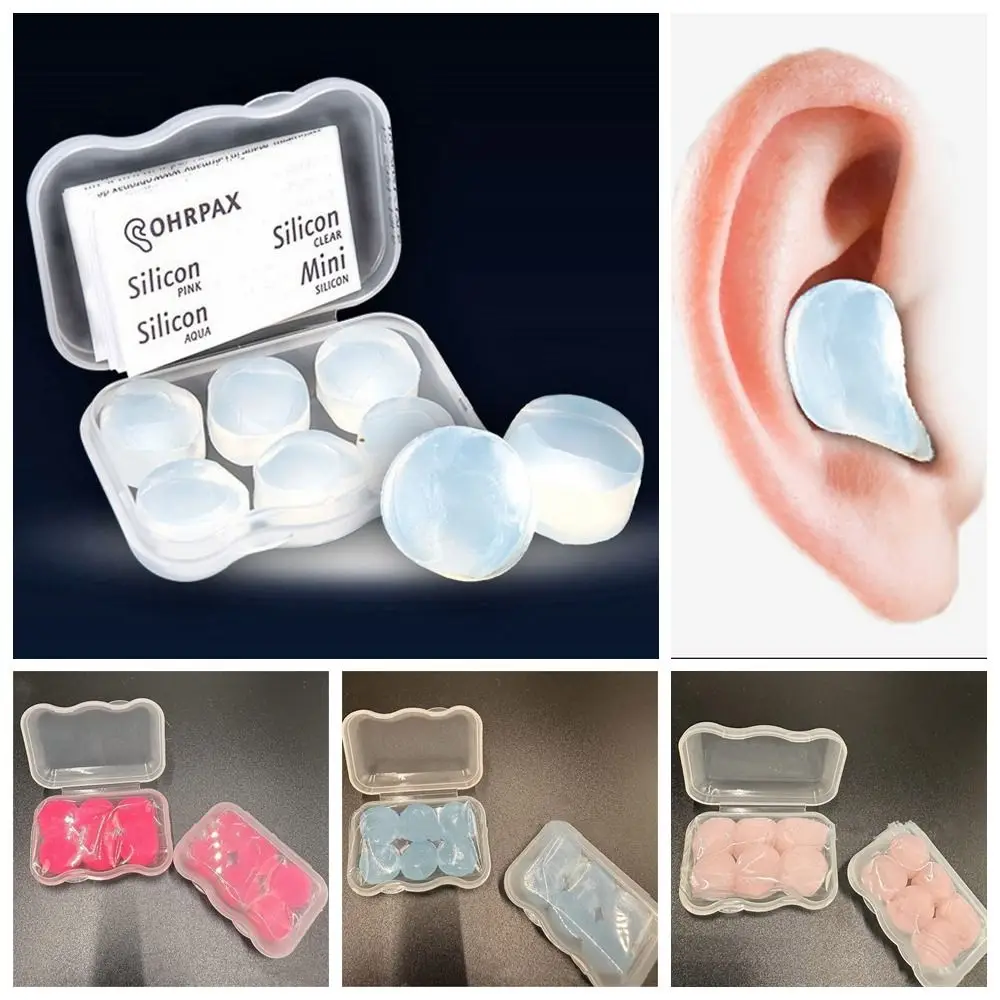 6PCS Soft Silicone Ear Plugs Sleeping Transparent Noise Reduction Earplugs Waterproof Anti-noise Sound Insulation Earmuffs