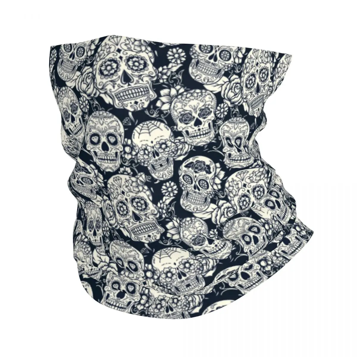

Бандана с цветочным принтом «День мертвых» и черепом, гетры на шею, маска с принтом, шарф, многофункциональная маска для лица, велосипедная маска для мужчин, женщин, взрослых, зима