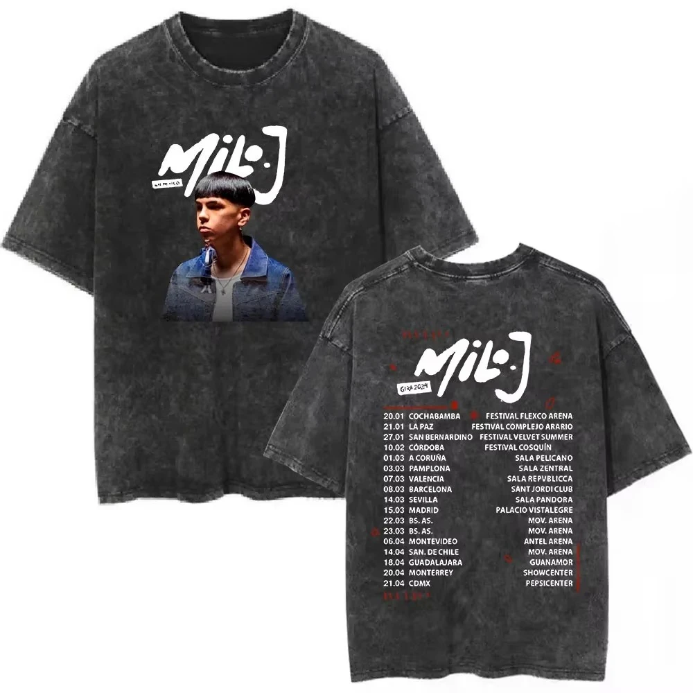 

26 Rapper Milo J La Vida Era Mas Corta Fashion Vintage T Shirt Men Women pure Cotton Short Sleeve T-shirt Top Hip Hop Streetwear