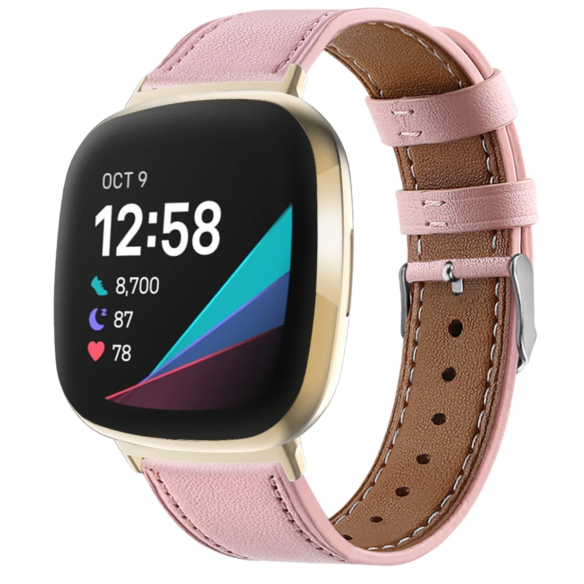 For fitbit Versa 4 Versa 3 Leather Strap Women Men Soft Leather Band for fitbit Sense / Sense 2 Watchband