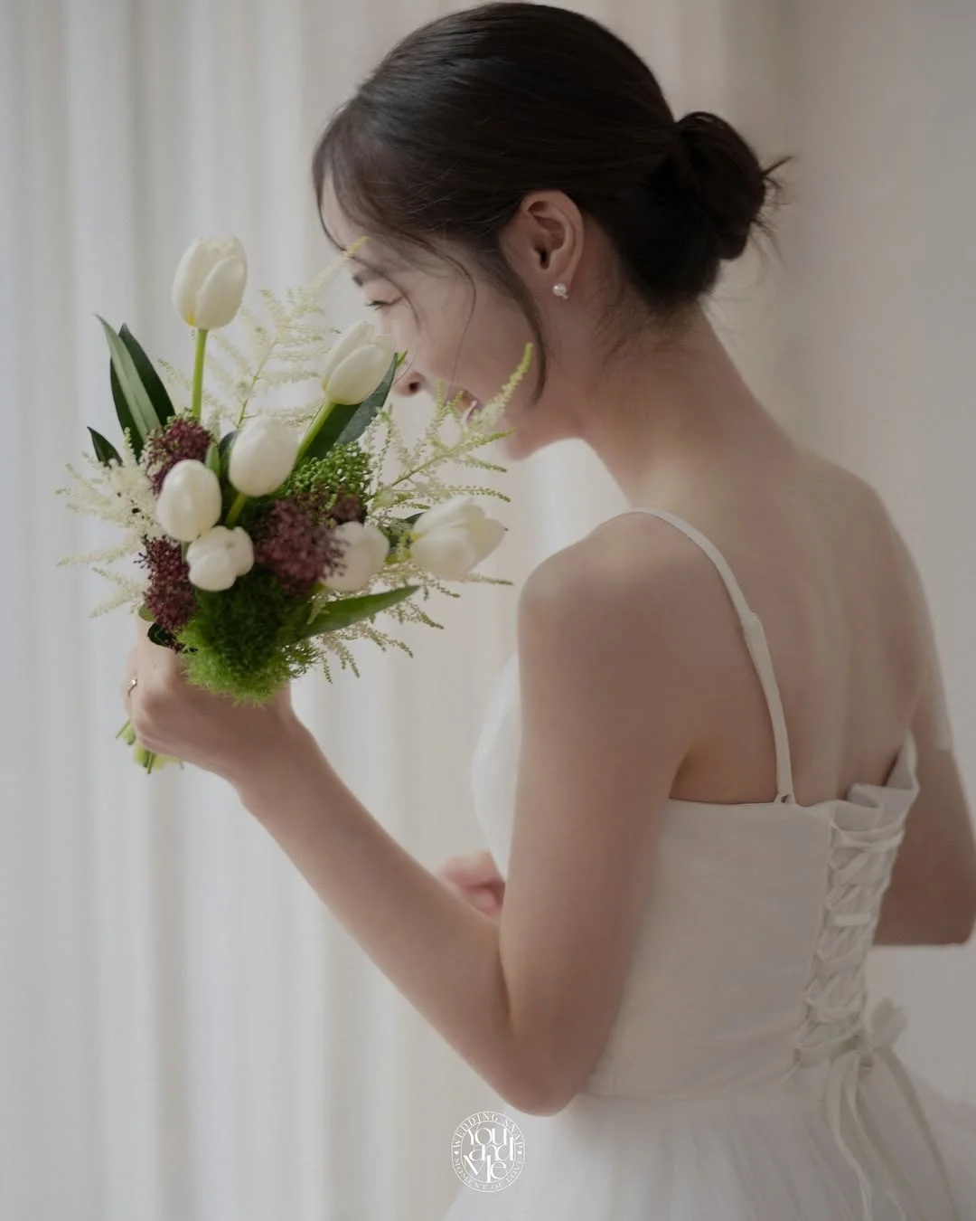 MD Princess Spaghetti Strap A-line Wedding Dresses Tiered Pleat Korea Photoshoot Floor-Length Bridal Gown Customized 2025 웨딩드레스