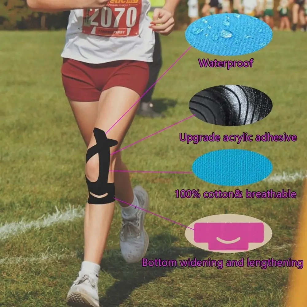 

2pcs NEW Long-Lasting Kinesiology Tape Breathable Waterproof Knee Tape Elastic Hypoallergenic Athletic Tape Athletic Support