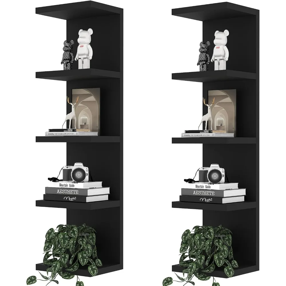 

5 Tier Lack Floating Shelf,Set of 2 Black Wall Shelf Unit,Display Shelf