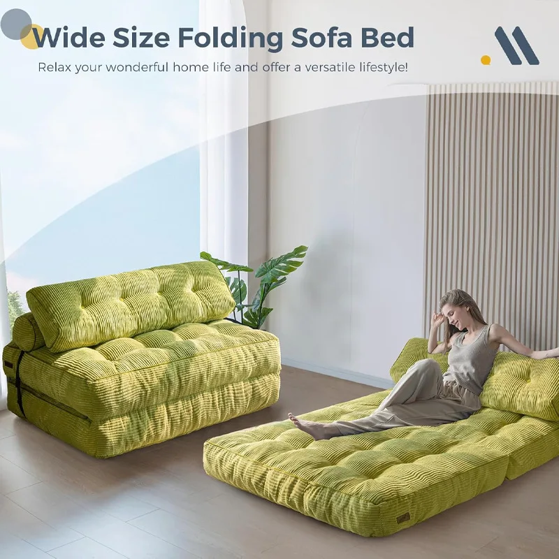 

Compressible Vacuum Fabric Foldable Sofa Bed Living Room Tatami Modern Single Recliner Sofa Convertible Bonless Design Furniture