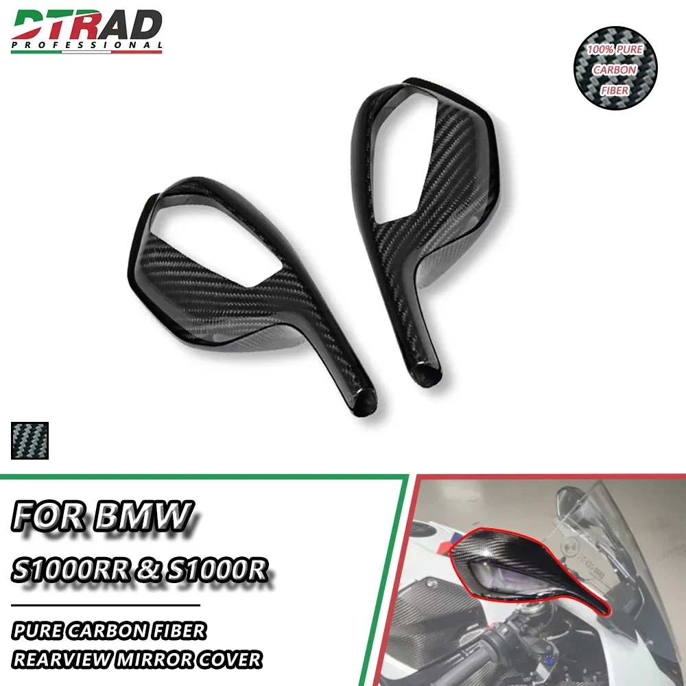 

Motorcycle Accessories RearView Mirror Cover For BMW S1000 R RR Carbon Fiber S1000RR 2019-2023 S1000R 2021-2023 Twill Gloss