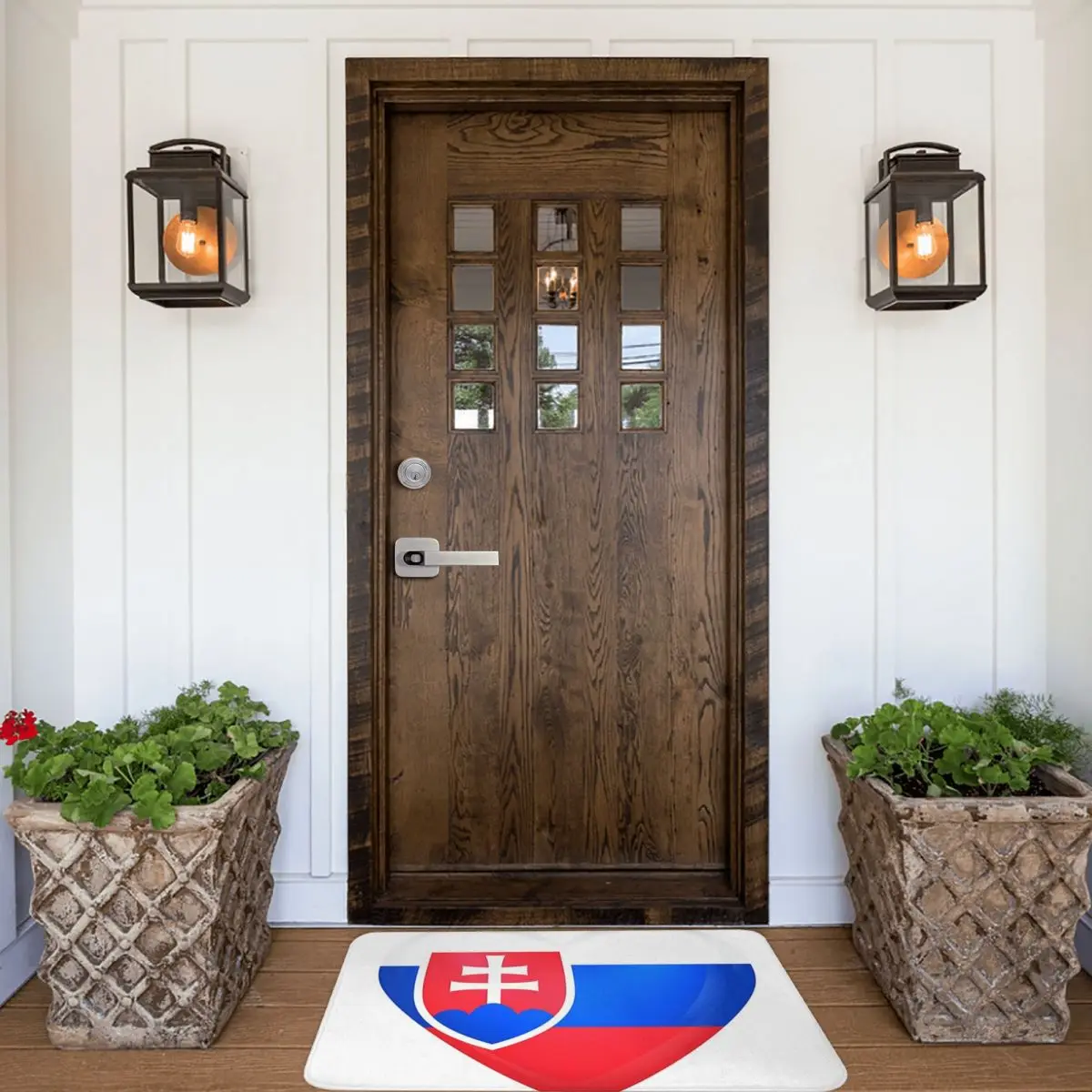 Slovakia Flag Doormat Rug Carpet Mat Footpad Polyester Non-slip Sand Scraping Front Room Corridor Kitchen Bedroom Balcony Toilet