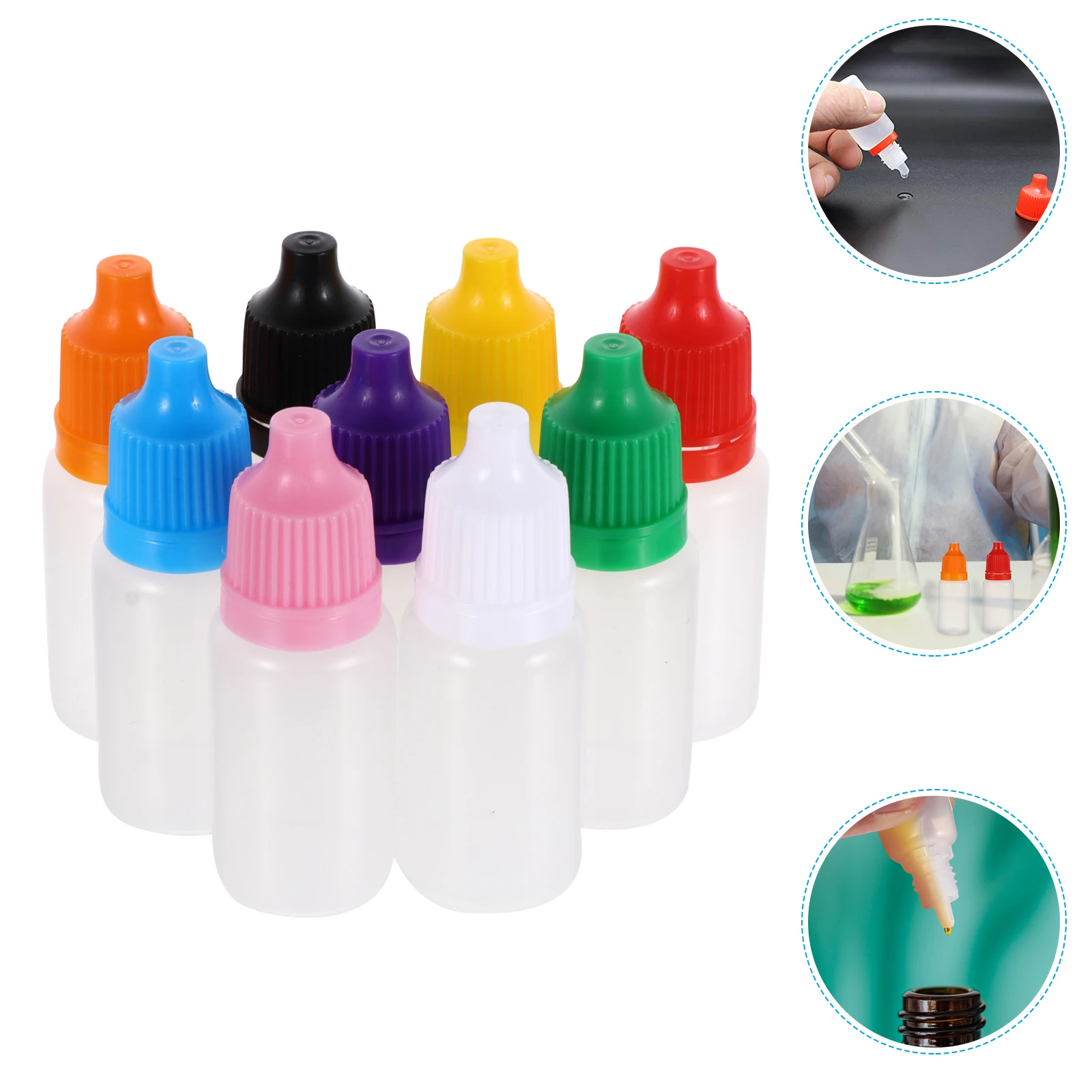 

50pcs 10Ml Eye Drop Bottles Leakproof Rotating Cap Medical Pe Plastic Translucent Dropper Bottles For Eye Drops Saline