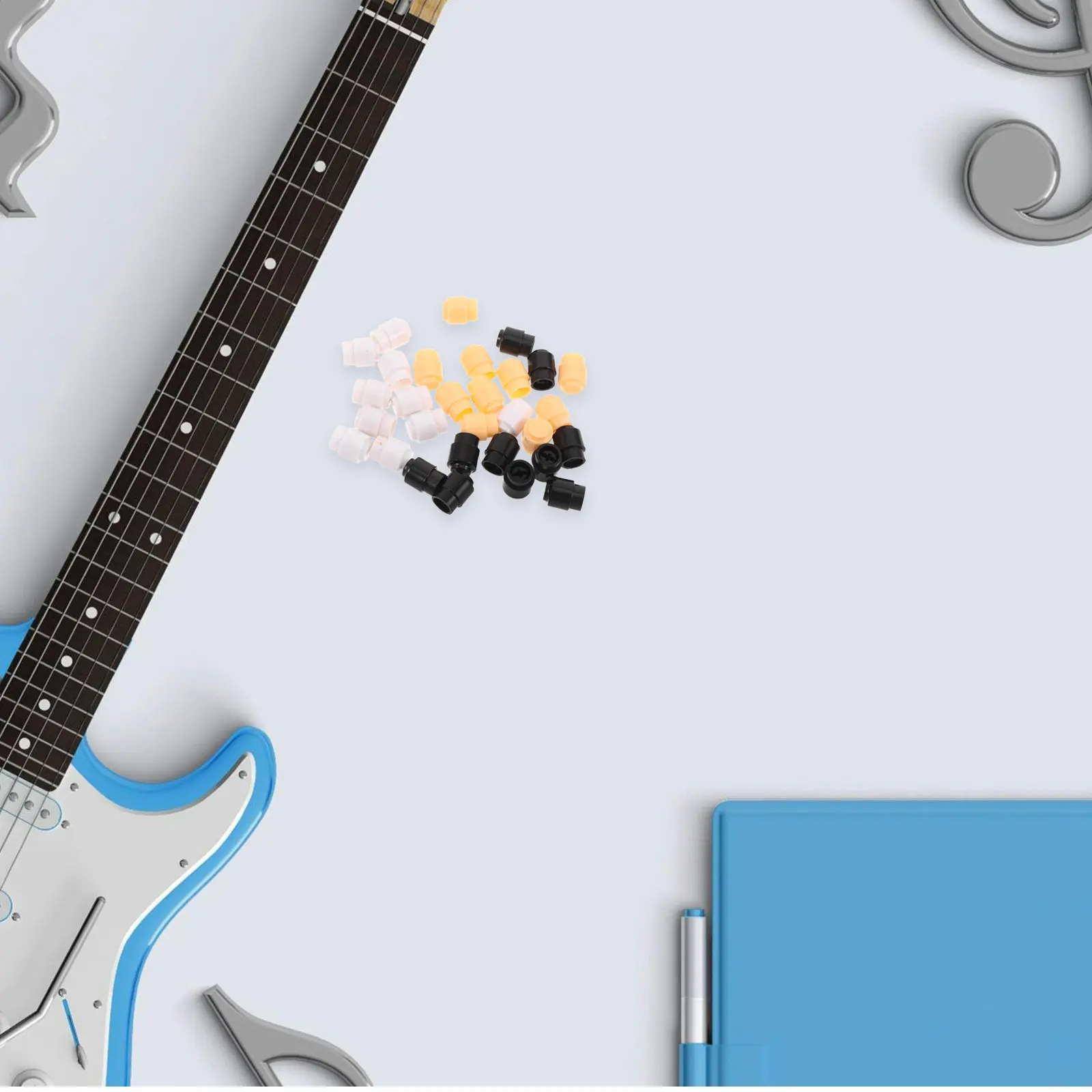 30Pcs Electric Guitar Pickup Selector Knob Caps Plastic Switch Replacement 1Cm Central Hole Round Toggle Tip Amplifier Volume