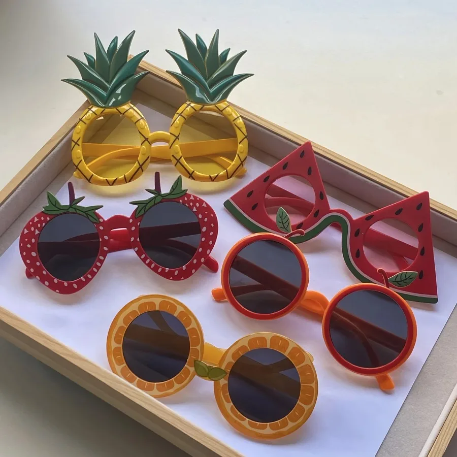 1-24PCS Fruit Eyeglasses Pineapple Sunglasses Luau Party Sunglasses Funny Sunglasses Dress Props for Hawaiian Party Supplies - view 2