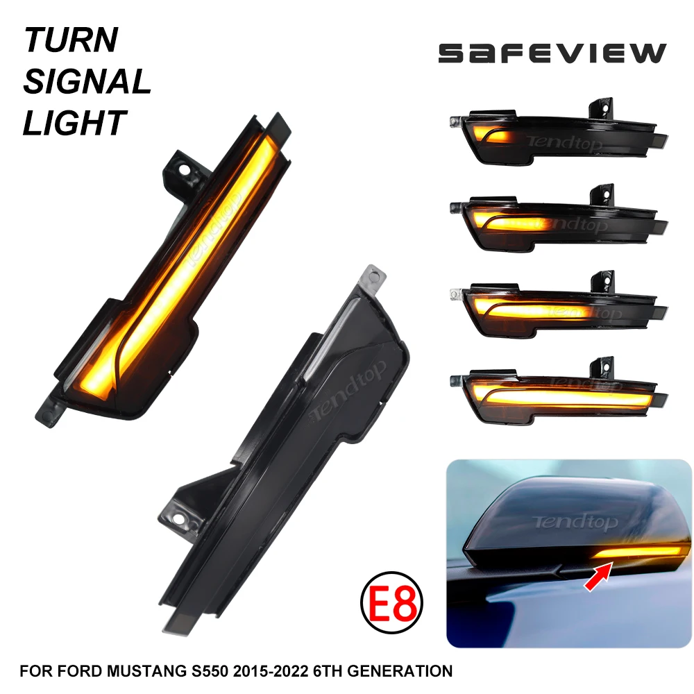 LED Dynamic Blinker Turn Signal Sequential Side Marker Lamp Mirror Indicator For Ford Mustang S550 2015-2023 6th Generation