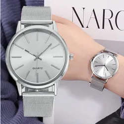 2024 Fashion Women Watches Luxury Metal Analog Quartz Wristwatch Sliver Mesh Belt Simple Elegant Ladies Watch Relogio Feminino