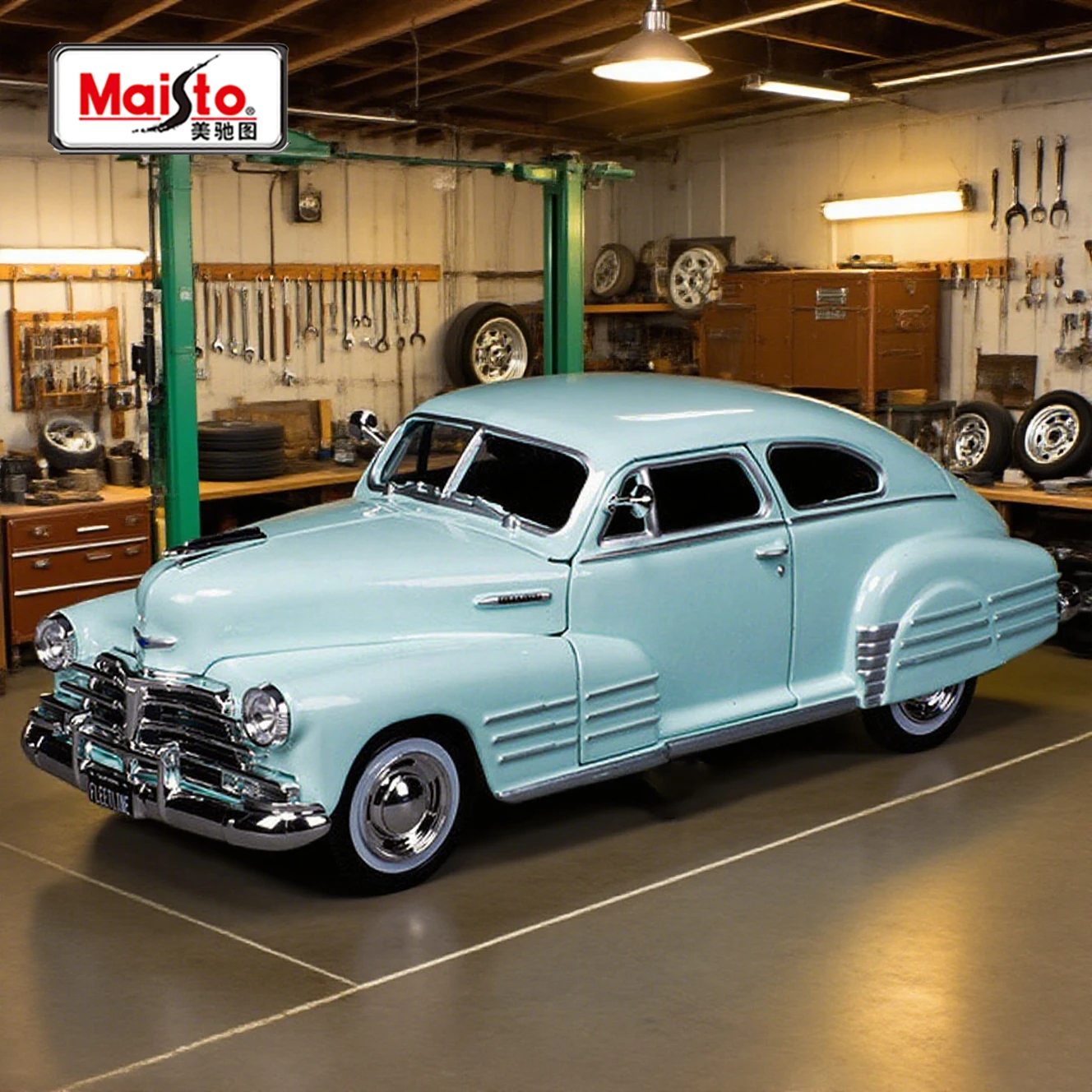 

Maisto 1:24 Chevrolet Fleetline Aerosedan 1948, легкосплавный автомобиль, литье под давлением, игрушечные транспортные средства, модель автомобиля, миниатюрная масштабная модель автомобиля для детей