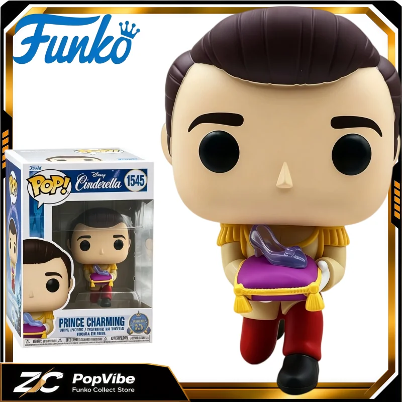 FUNKO POP Disney Classic Cinderella Prince Charming Glass Slipper Vinyl Figure Collectible Desktop Ornament Gift for Movie Fans