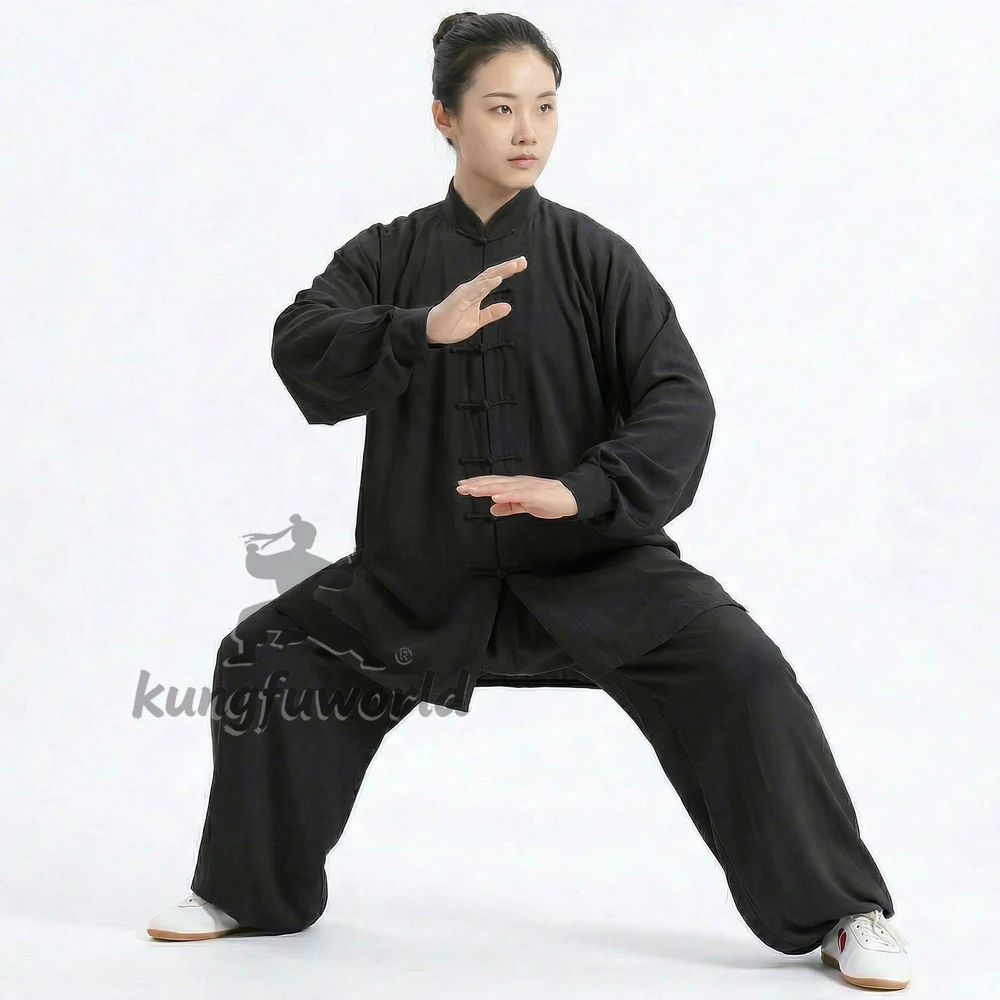 Men's Women's Cotton Tai Chi Uniform Qigong Kung fu Wing Chun Suit Summer Cool Martial arts Top and Pants