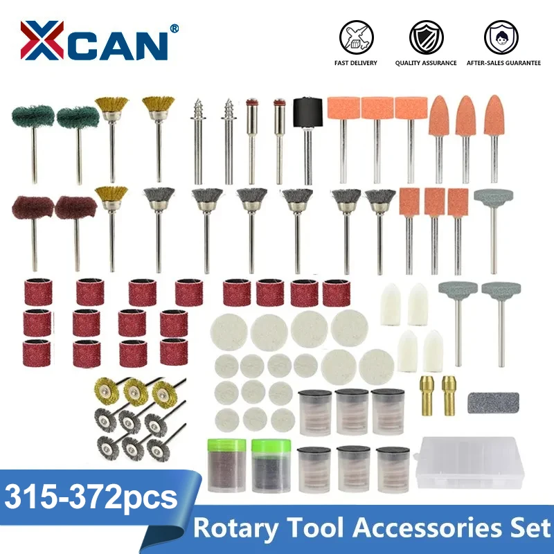 XCAN Abrasive Tools Wire Brush Wheel,Woolen Polish Pad,Sanding Disc Rotary Tool Accessories Set For Dremel Rotary Tools 