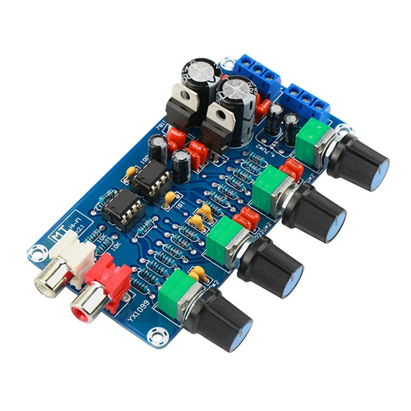 NE5532 Preamp terminou Board, pré-amplificador, Volume Tone Control, Treble Midrange, Bass EQ, DIY, AC dupla, 12V - 18V