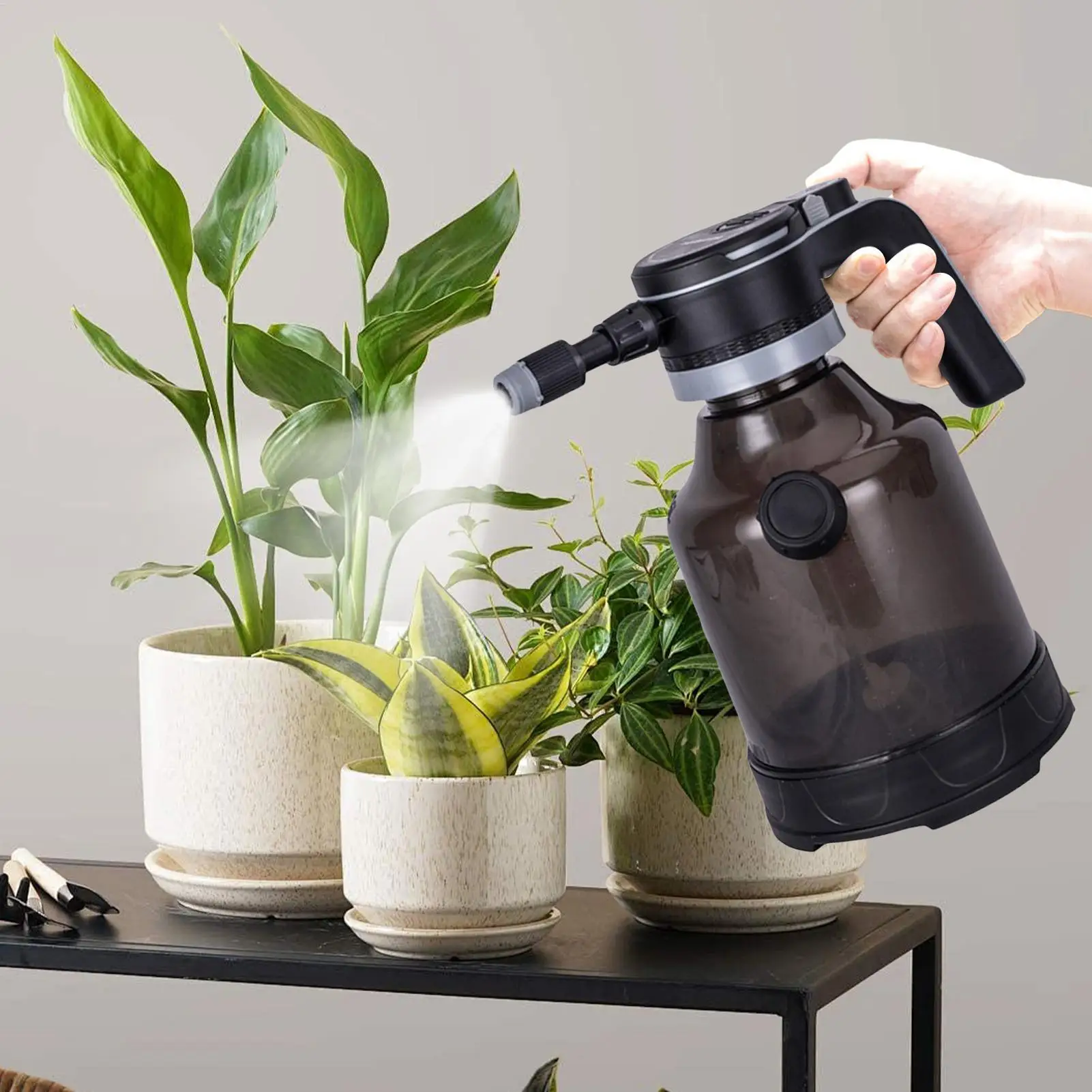 Electric Spray Bottle 3L Cordless Detailing Device Automatic Plant Mister with Adjustable Nozzles for Home Garden Plant Watering
