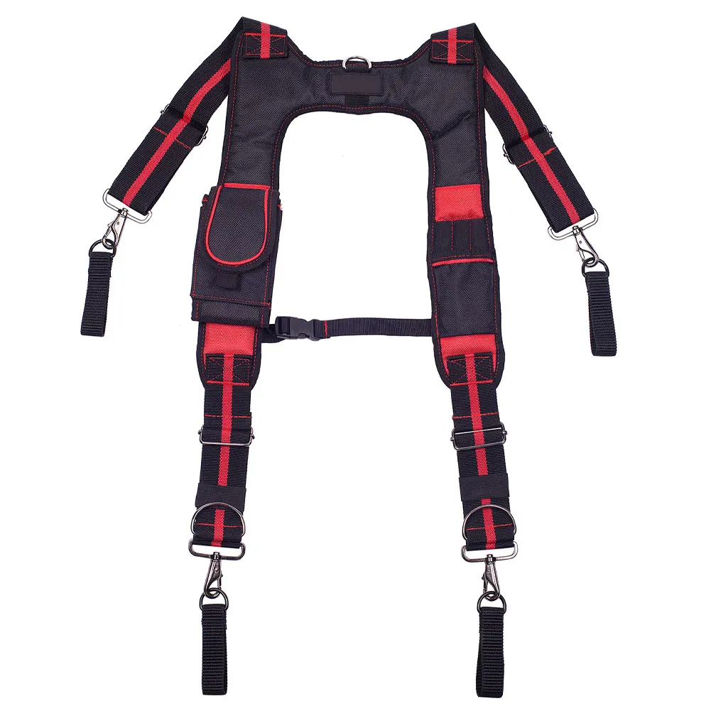 Tool Belt Suspenders Multifunction Men Suspenders Classic H-Shaped Adjustable Hanging Electrician Suspenders Clips Tool Belt